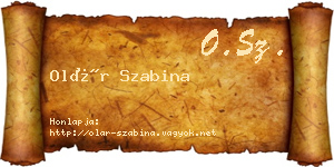 Olár Szabina névjegykártya